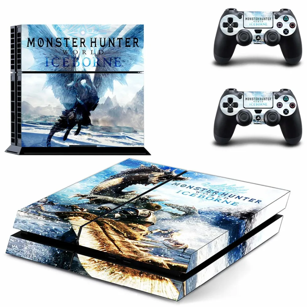 Monster Hunter World Iceborne наклейка для PS4 наклейка для консоли sony playstation 4 и 2 контроллера наклейка для PS4 наклейка
