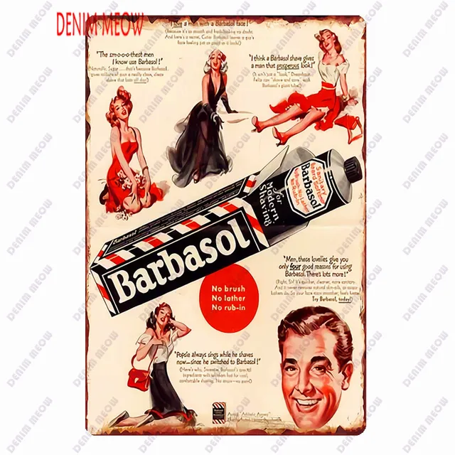 Hair Cutting Retro Plaque Metal Signs BARBER SHOP Vintage Painting Wall Art Posters Cafe Bar Pub Shave & Haircut Home Decor WY28 12