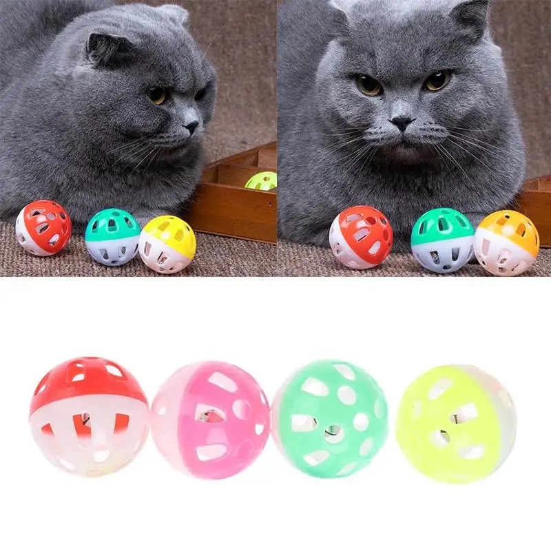 1pcs Multicolor Pet Toys Cat Toy Ball Plastic Hollow Bell Pet Ball Toy Pet Supplies Cat Toy Kattenspeelgoed Jouet Chat