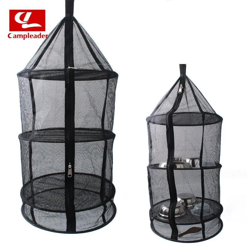

South Korea Outdoor Foldable Circle Hanging Network Tableware & Vegetable Fruit Dried Mesh Basket Four Layer Storage Basket Dryi