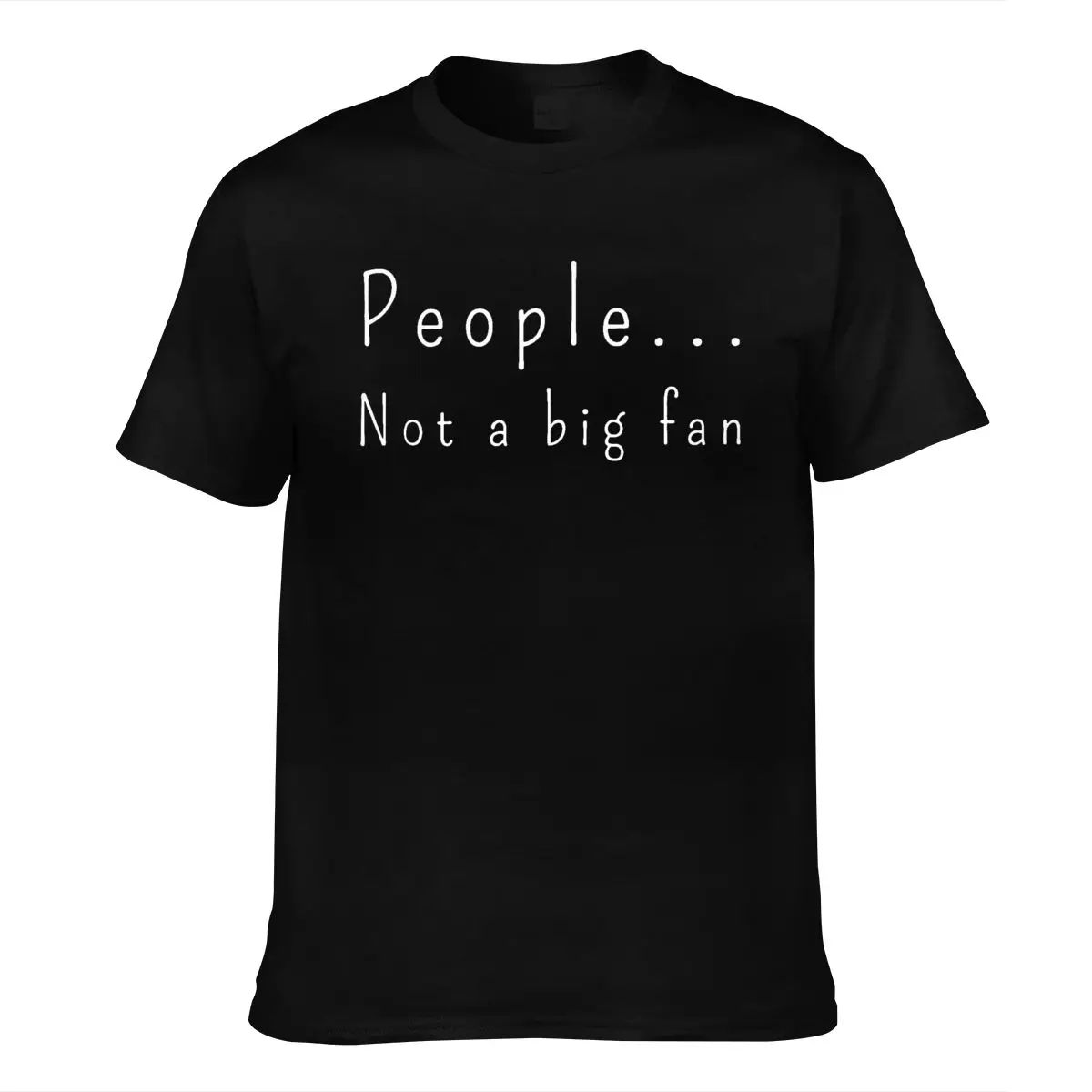

Mens New Fashion Brand Funny People Not a Big Fan Introvert Sarcasm T Shirt Print Casual Cotton Short O-neck Cn(origin) Worsted