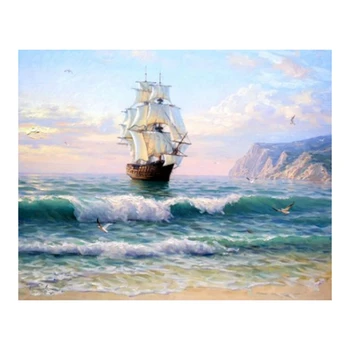 

Wall Art Pictures Sea Boat Coloring By Numbers DIY Painting By Numbers Home Decorations Drawing Canvas Hand Painted