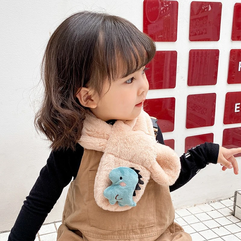 Bufanda de de dinosaurio Simple bebé y cuello punto bonito de piel sintética, calentador de cuello para niños, bufandas para exteriores|Bufanda| - AliExpress