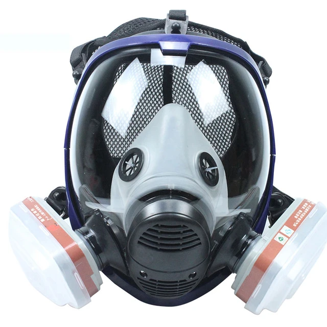 Mascarilla facial completa de protección química, máscara de Gas de pintura,  respirador industrial tipo 87, amplio campo de visión - AliExpress