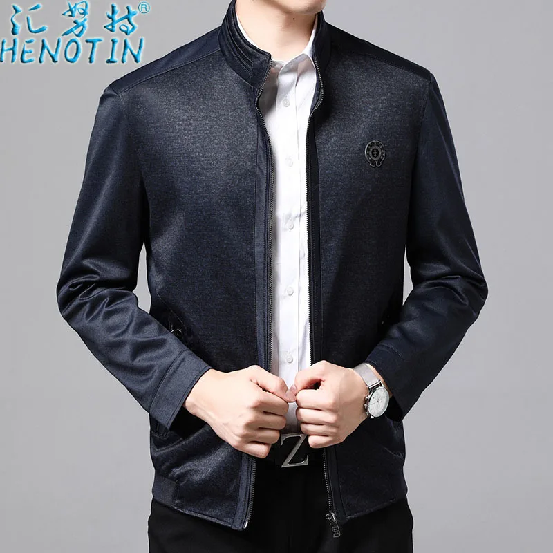 

Sink Knut Genuine Product Autumn New Style Middle-aged Men's Stand Collar Jacket Coat Tops Casual Business Daddy Clothes