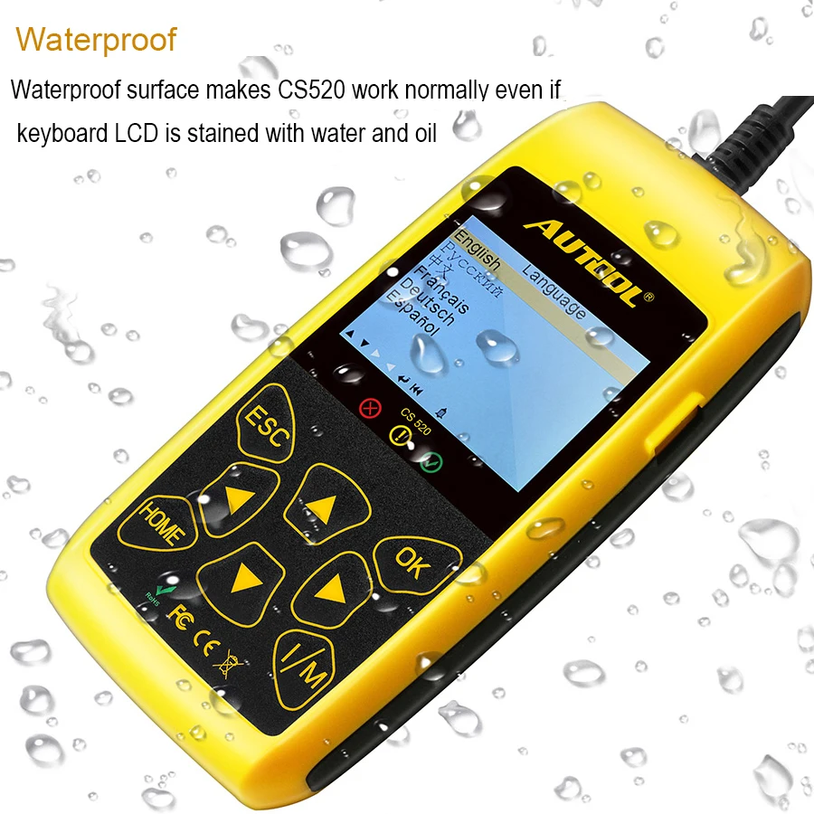 AUTOOL CS520 автомобиль OBD 2 код ридер CAN BUS с цифровой светодиодный дисплей OBD2 сканер автомобильный диагностический инструмент