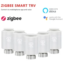 Tuya inteligente zigbee radiador atuador trv programável termostática válvula do radiador controlador de temperatura apoio alexa