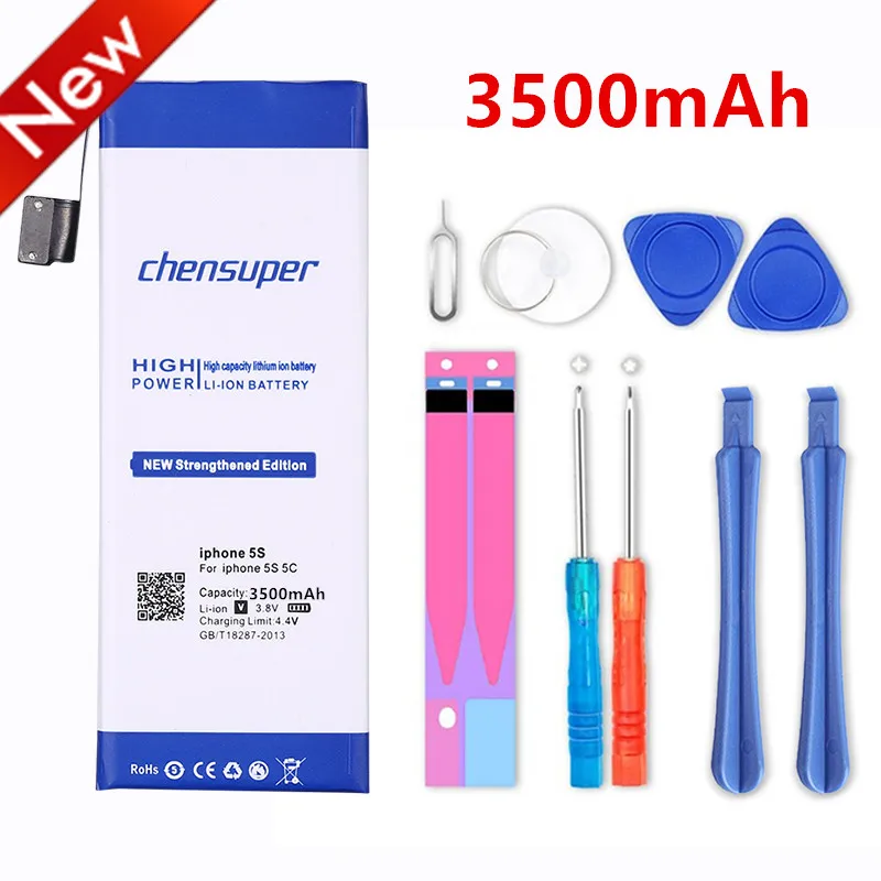 Chensuper новинка 100% года аккумулятор 3500 мАч для iphone телефон 5S 5c iphone5C бесплатные