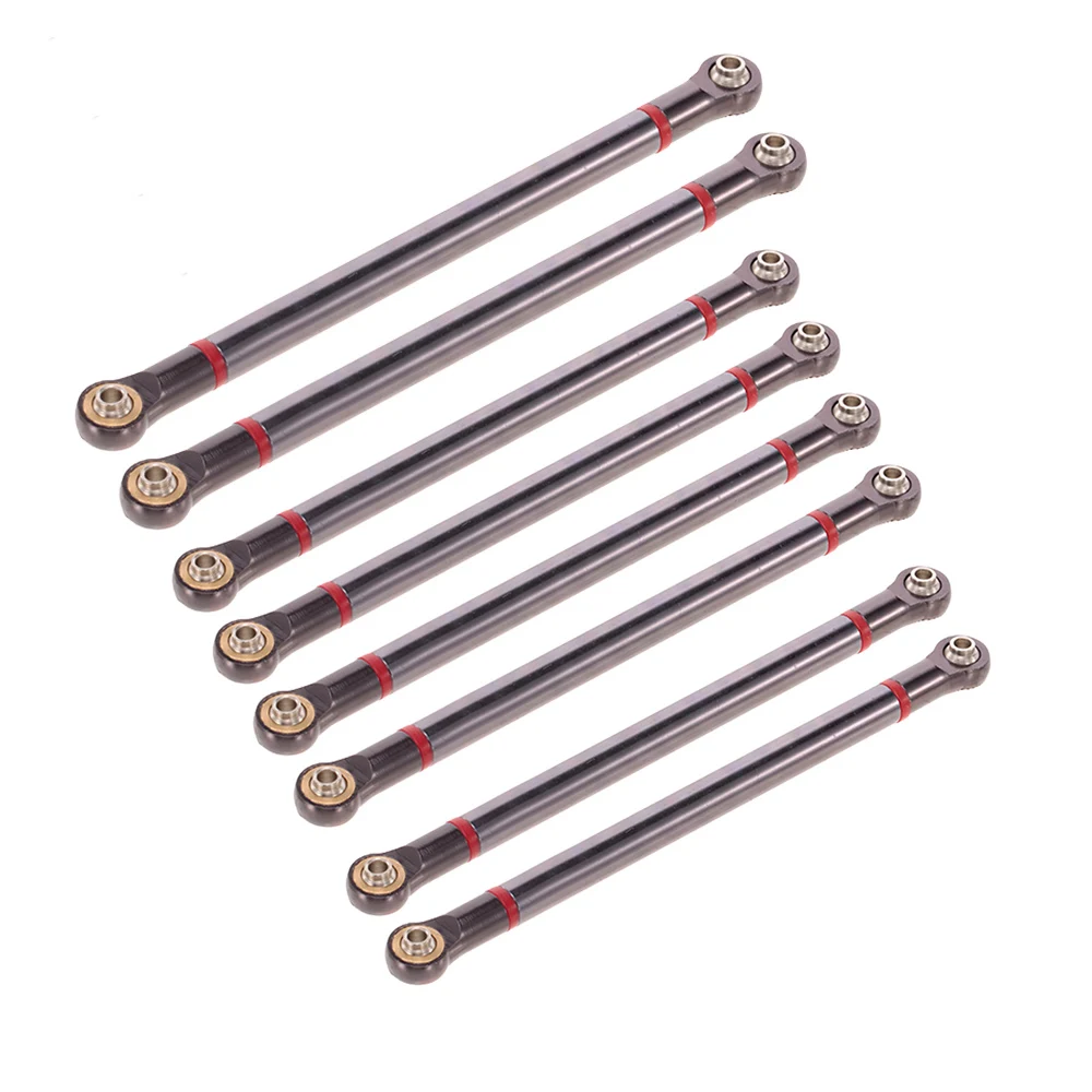 

8pcs Metal Aluminum Alloy Link Rod Pull Rod 313mm Wheelbase for 1/10 RC Car Crawler Axial SCX10 RC Truck Vehicle Parts