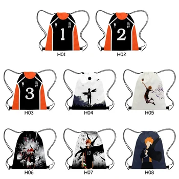 

Anime Haikyuu!! Printed Backpack Volleyball Boy Drawstring Bag Waterproof Double Shoulder Backpack Travel Bag Dropship