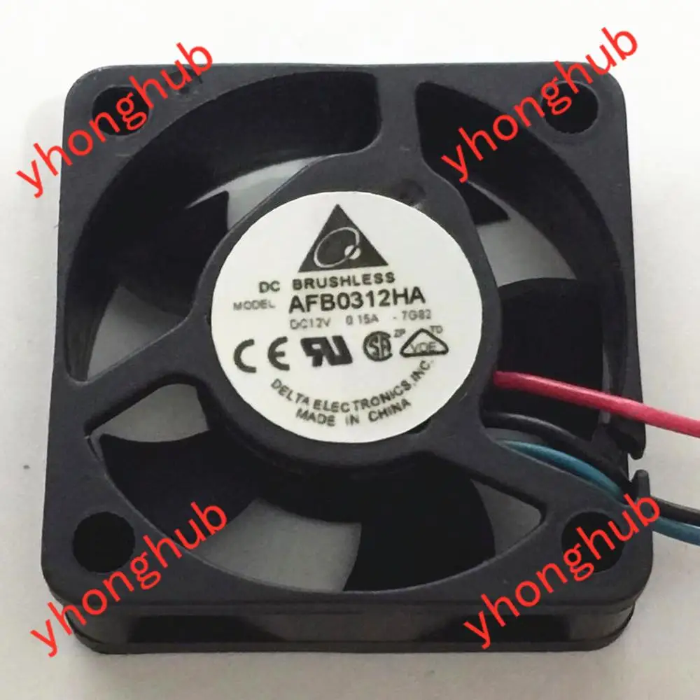 Detla электроники AFB0312HA 7G82 DC 12V 0.15A 30x30x10 мм 3 Провода Сервер вентилятор охлаждения|square