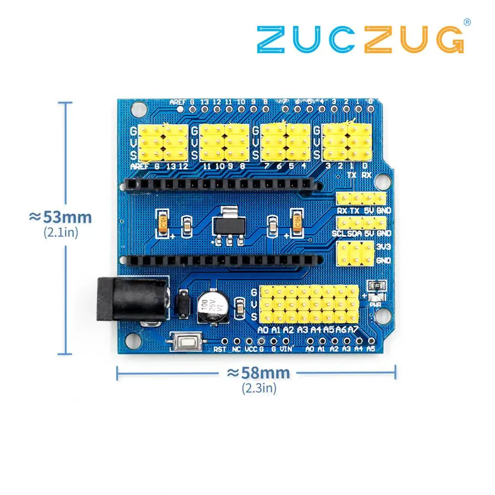 Yellow Нано расширение прототип щит ввода/вывода Плата расширения, модуль для arduino NANO V3.0 - Цвет: Yellow