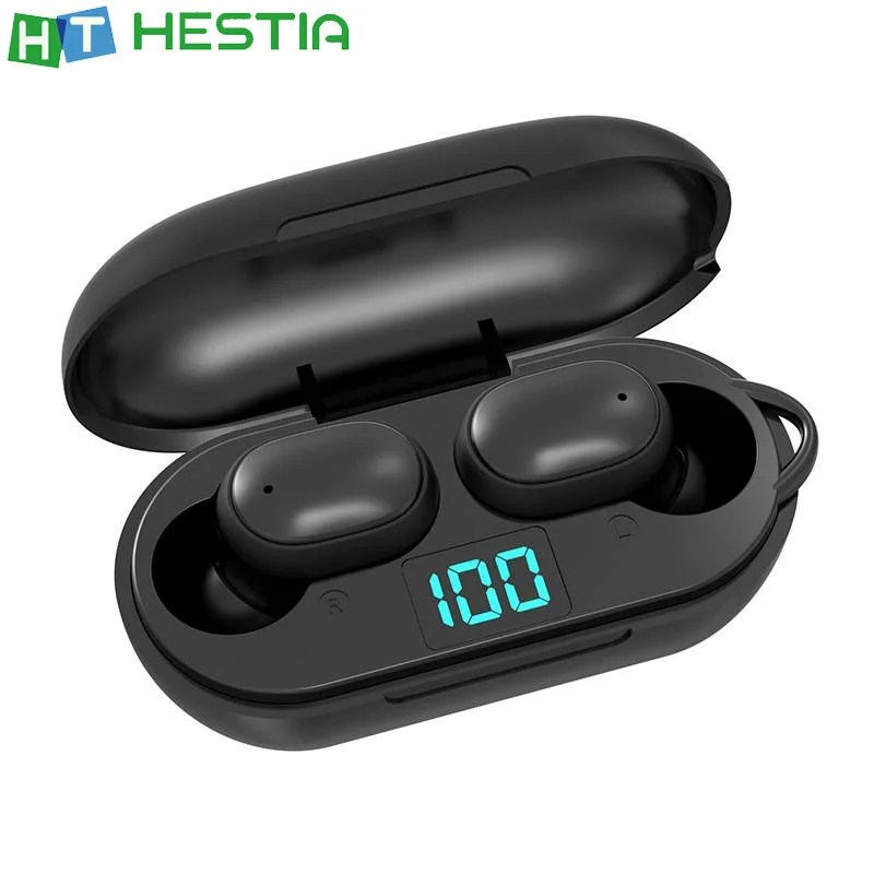

H6 Wireless Earphones Bluetooth 5.0 Led Power Display HD Hifi Sound Comfortable Headset Waterproof Earbuds Noise Reduction Black