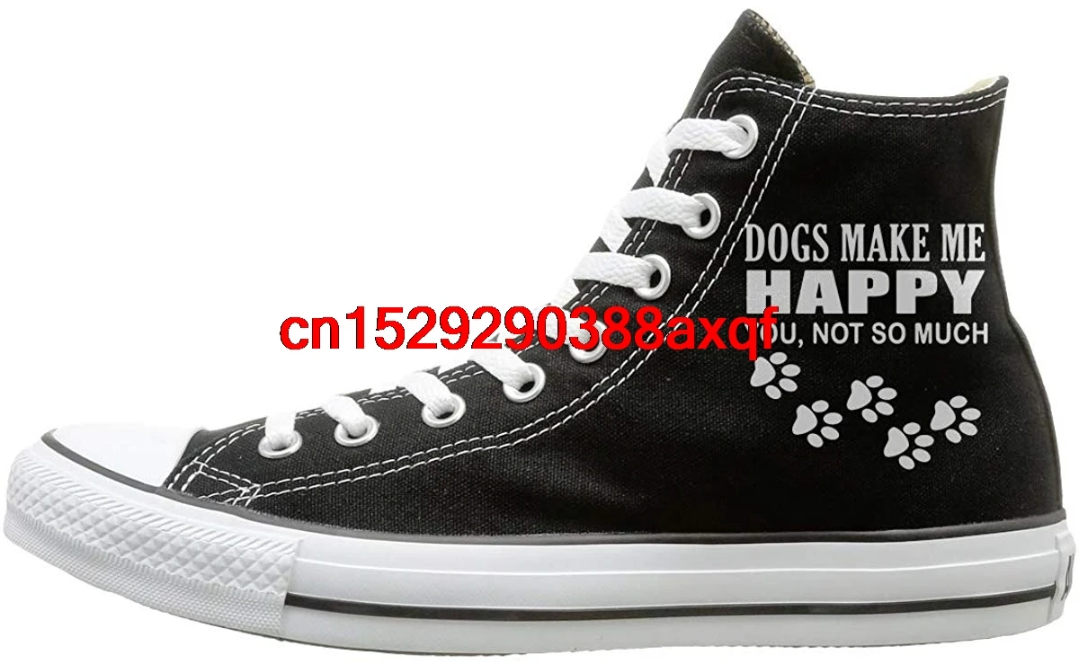 

Canvas Shoes Dogs Make Me Happy You Not So Much Classics High Top Lace Ups Canvas Sneakers For Unisex