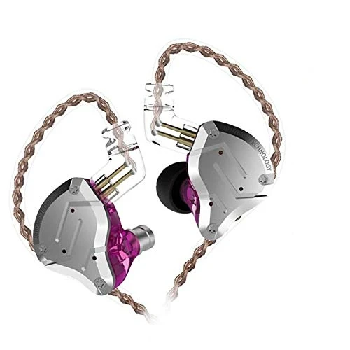purple no mic KZ ZS10 PRO 1DD 4BA HIFI металлическая гарнитура, гибридные наушники в ухо, спортивные наушники с шумоподавлением - Цвет: purple no mic