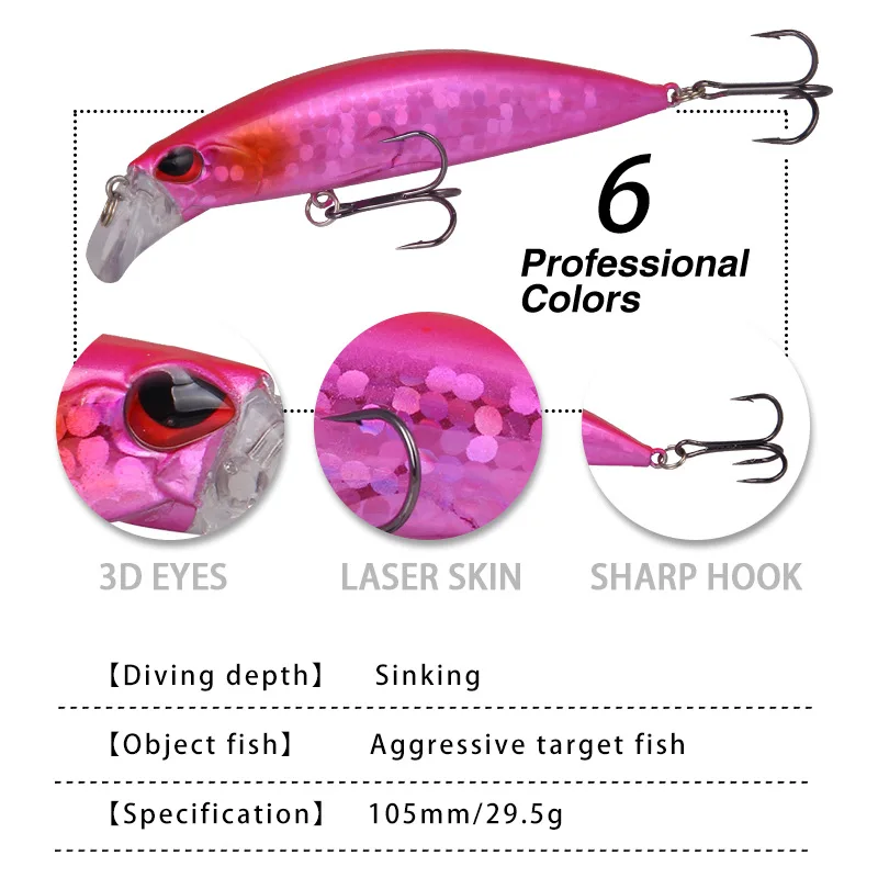 Leurres Pêche Saltwater D1  Seabass Minnow Suspending - D1 Leurre De Pêche  Minnow - Aliexpress