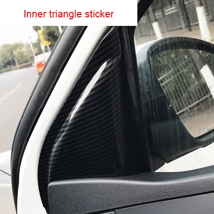 triangle cover trim Комплект из 2 предметов стайлинга автомобилей углеродного волокна Внутренний треугольник, накладка, отделка, наклейка для peugeot 308 автомобильные аксессуары - Цвет: triangle cover trim