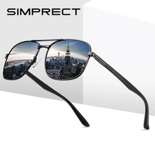 SIMPRECT, ретро пилот, поляризационные солнцезащитные очки для мужчин,, зеркальные Квадратные Солнцезащитные очки, Ретро стиль, водительские, антибликовые, солнцезащитные очки для мужчин