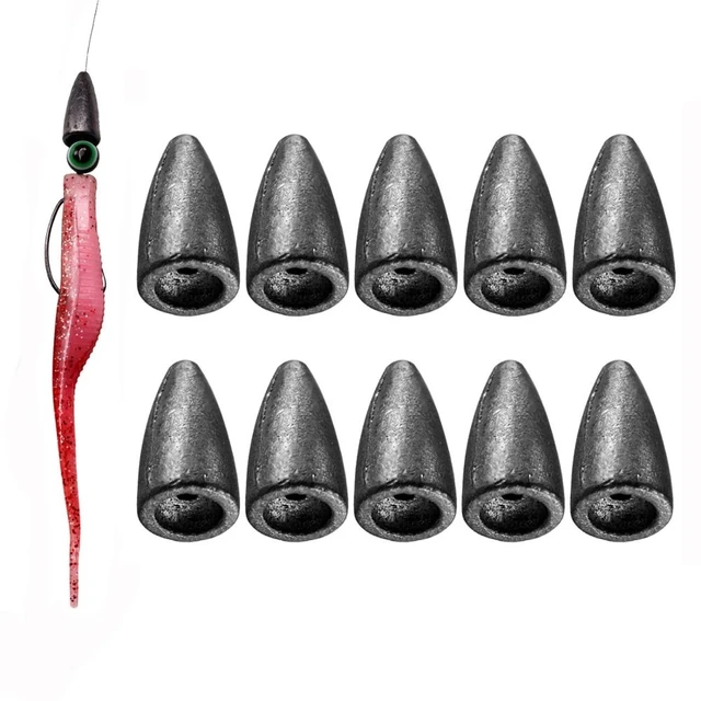 10pcs/lot Quality Bullet Lead Drop Water Sinkers Swivels Fishing Lead  Weight 3.5g/5g/7g/