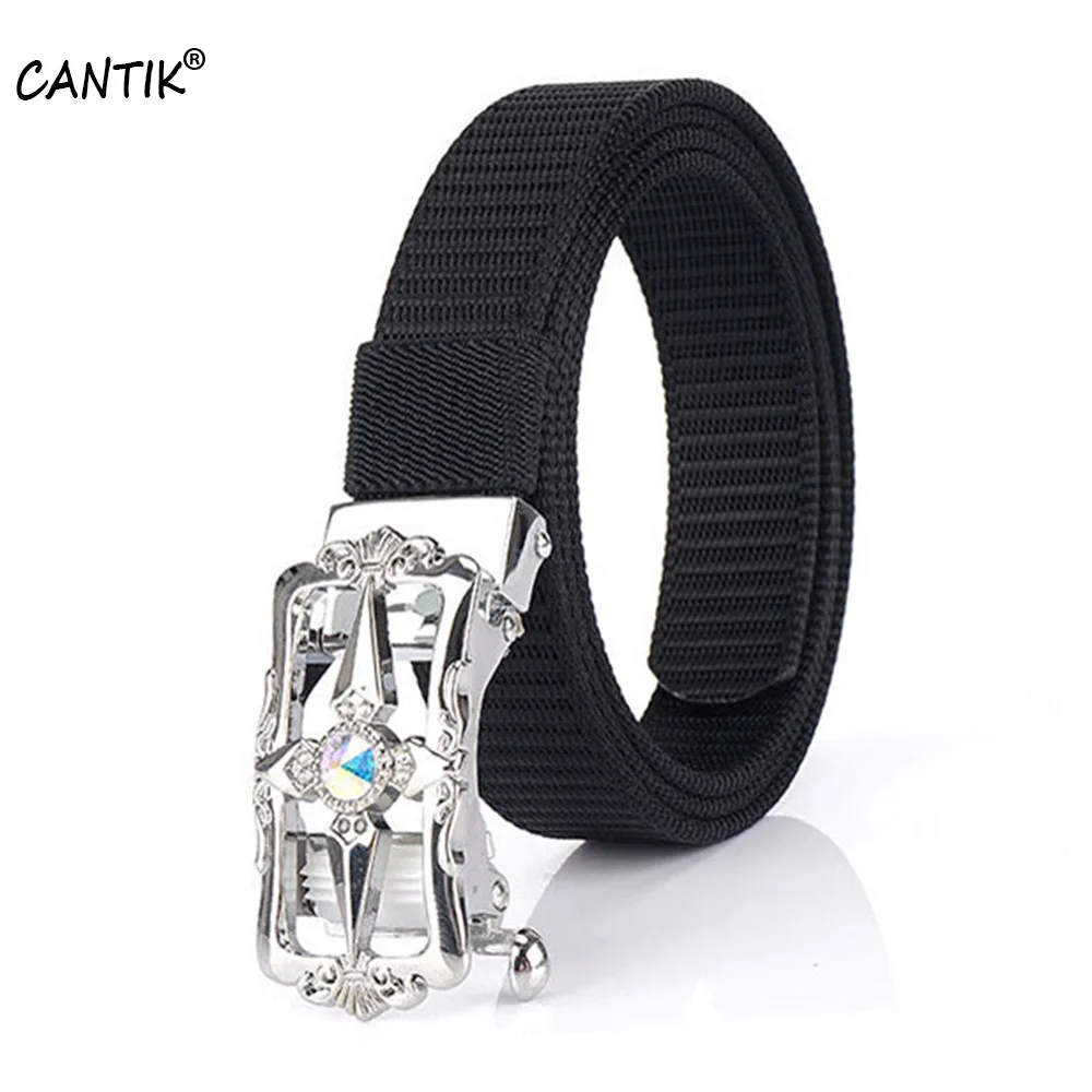 CANTIK Fashion Ladies Thickened Toothless Nylon & Canvas Belts Clothing Automatic Buckle Accessories Women 2.5cm Width CBCA294 2pcs new shoulder strap wider adjustable diy colorful stripe pattern ladies crossbody thickened fashion nylon bag strap