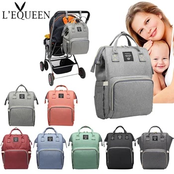 

Lequeen Baby Diaper Bag with USB Large Waterproof Nappy Bags Kits Mummy Maternity Travel Backpack Nursing Bag with Hook wet bag