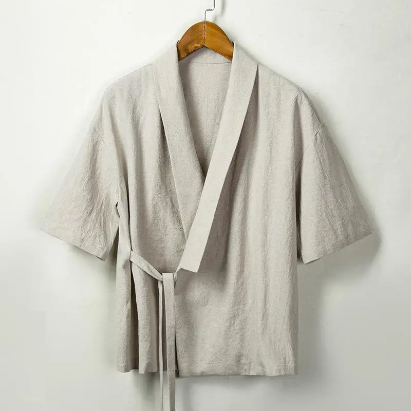 Высококачественное мужское однотонное кимоно юката одежда Азиатский самурайский Косплей Костюм Винтажный Мужской кардиган Haori Свободная блуза рубашка 4XL