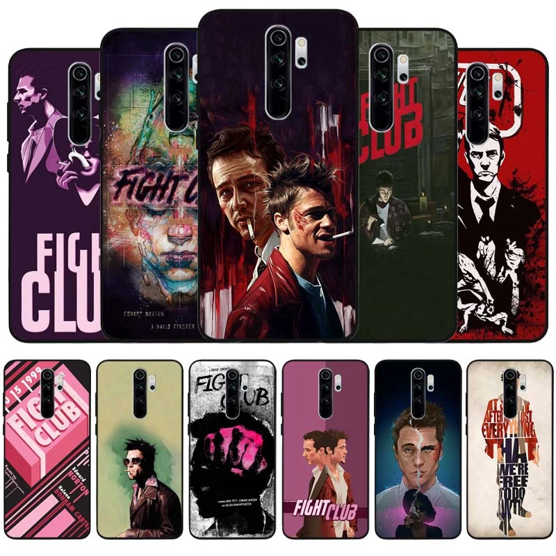 fight club black Silicone Phone Case For Redmi note 9 8 7 Pro S 8T 7A Cover xiaomi leather case color