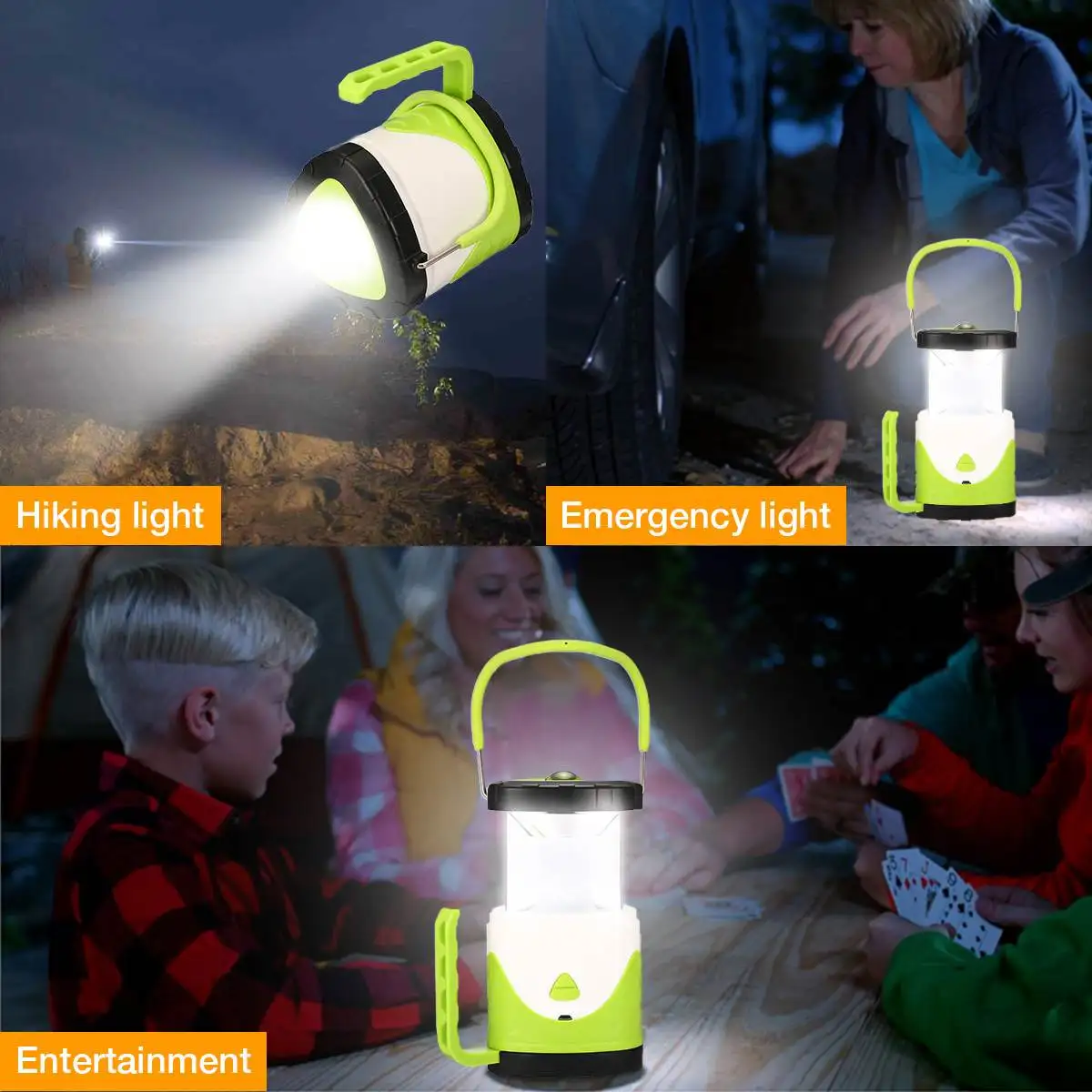 Portable USB Rechargeable Collapsible LED Camping Lanterns Flashlight /Ambient Light /Rescue Light 7 Colorful Changing Light