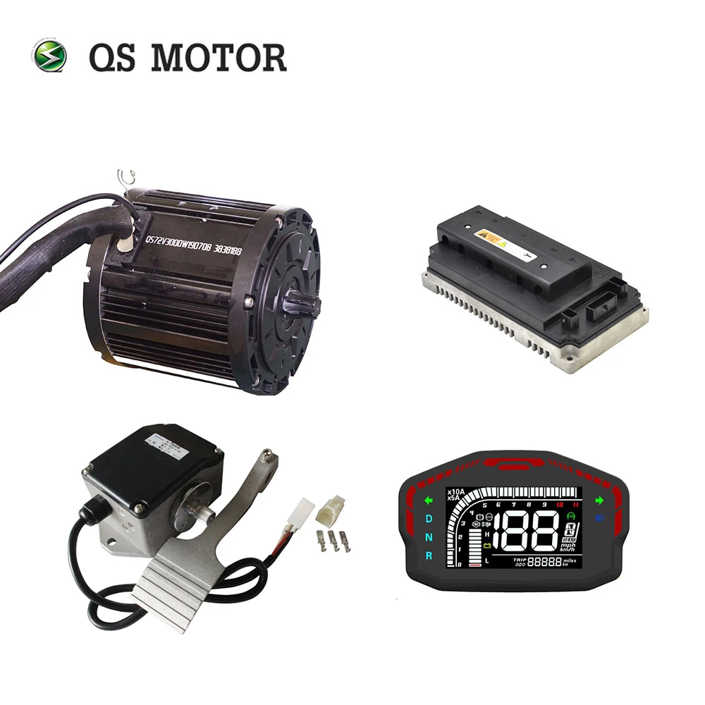 US $586.00 QS MOTOR 3000W Mid Drive Motor Power Train Kits 72V 100kph With EM150SP Controller For Electric Vehicle By Foot