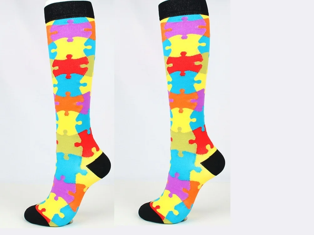 Patchwork Горячая чулок для Для мужчин Для женщин бег медицинских послеоперационных спортивные перелет чулок - Цвет: Patchwork