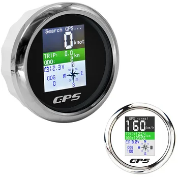 

85mm Gauge Waterproof TFT Screen Digital GPS Speedometer Odometer Trip COG Voltmeter 9-32V with GPS Antenna Volts 316 Stainless