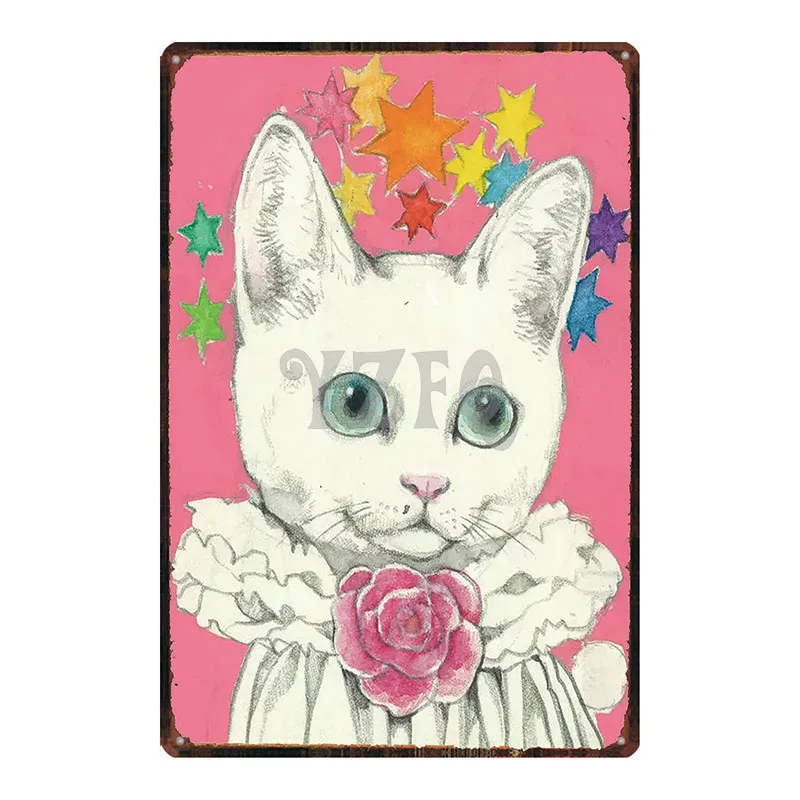 Кошачья дощечка с надписью металлическая винтажная ретро-табличка для домашних животных для постера на стену бар, кафе, дом в стиле ретро Декор Куадрос DU-2877 - Цвет: DU2884