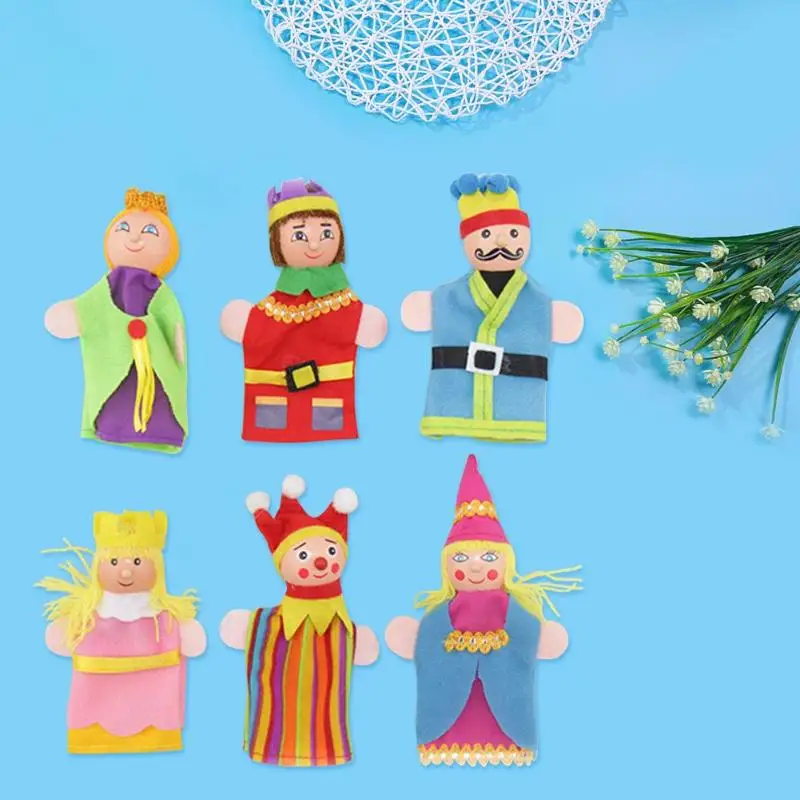 6 шт. мультфильм замок пальчиковые куклы ролевые игры Реквизит сказочная маленькая пальчиковая кукла Нетканая ткань родитель-ребенок Интерактивная игрушка