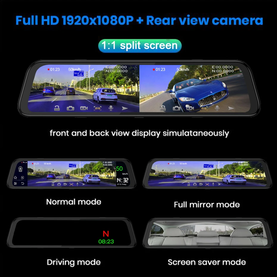 QUIDUX 4G 12 &quotсенсорный экран зеркало автомобиля видео Android 8 1 Dash Cam GPS навигатор ADAS FHD