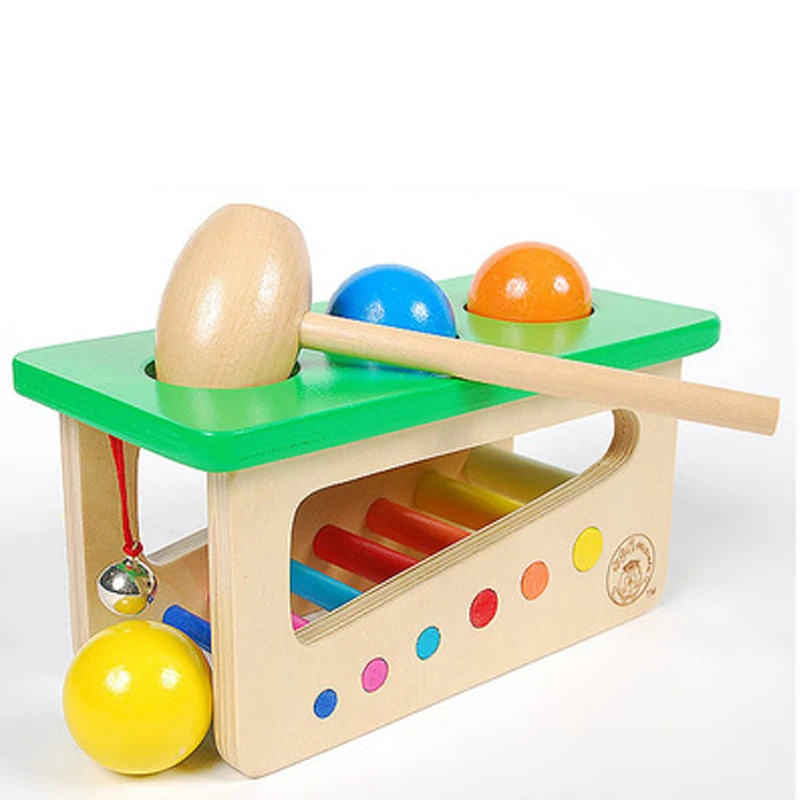

NEW Multi-function Color Bell Knocking Ball Fight Table Training Children Hand-eye Coordination Puzzle Wooden Toys Kids Gift