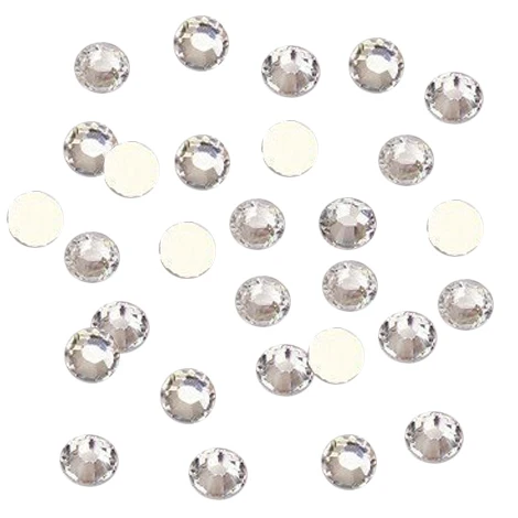 White 1000-Piece Flat Back Brilliant 14-Cut Round Rhinestones, 4mm