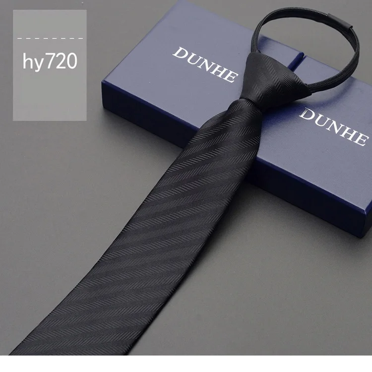 hy720 Высокое качество новые дизайнерские брендовые модные деловые повседневные 7 см тонкие галстуки для мужчин полосатый галстук на молнии офисный с подарочной коробкой - Цвет: hy720
