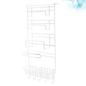 

Multifuncational Refrigerator Storage Rack Punch Free Storage Rack Refrigerator Side Wall Storage Shelf (with 3 Sticky Hooks)