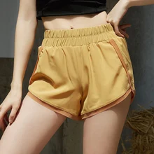 Женские спортивные шорты для йоги, тренировки, фитнеса, женские спортивные шорты для бега, одноцветные женские быстросохнущие дышащие спортивные шорты для занятий йогой