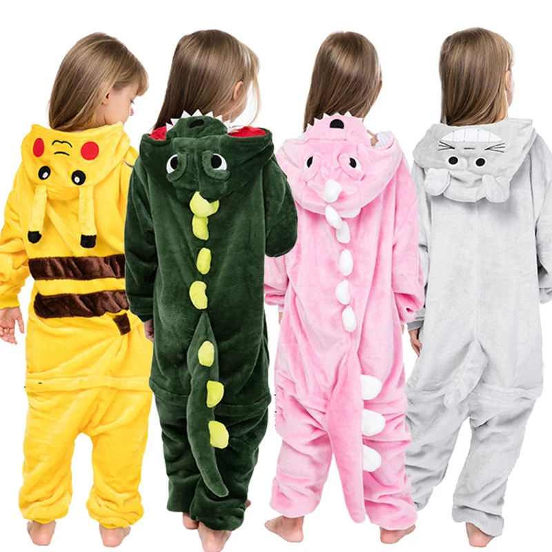 

Kigurumi Children's Sleepwear for Boys Girls Unicorn Pajamas Flannel Kids Stich Unicornio Pijamas Set Animal Winter Onesies