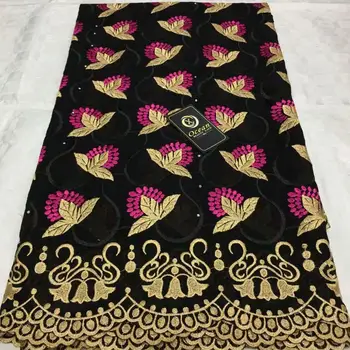 

Latest Black Swiss voile Lace in Switzerland 100% Cotton Embroidery High Quality African French Lace Fabric For Dress A-1231