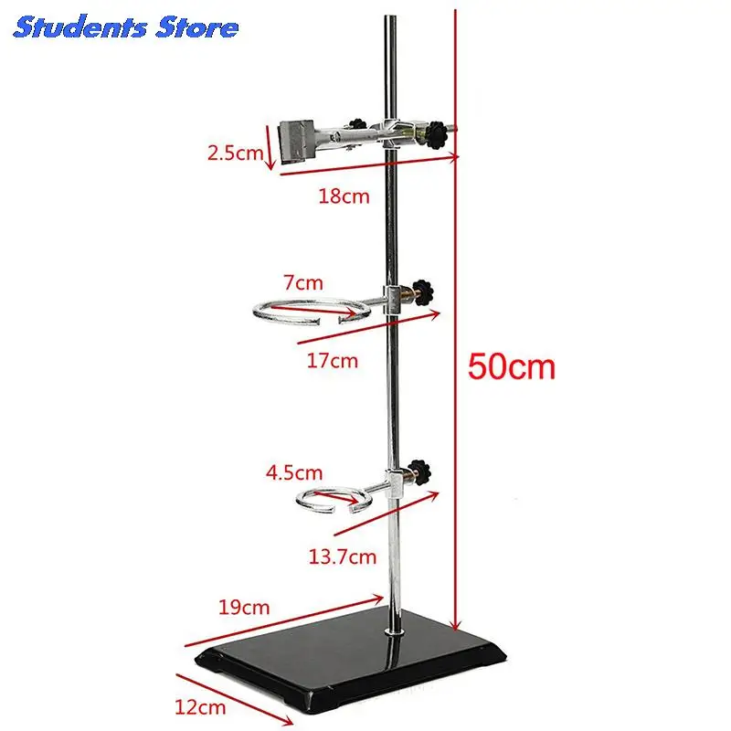 1 Set 50CM Laboratory Ring Stand High Retort Stand Iron With Clamp Clip School Education Equipment Supplies Hot Sale