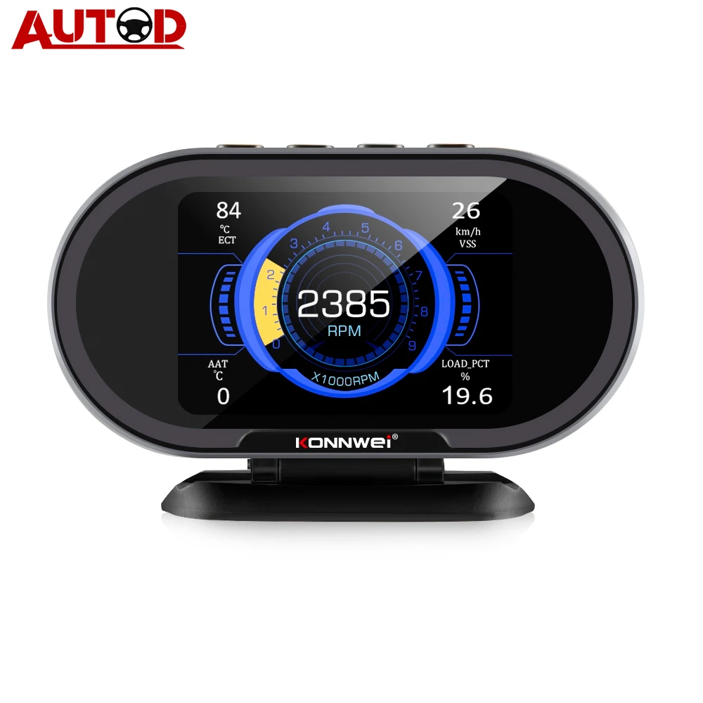 Автомобильный бортовой компьютер KONNWEI KW206 цифровой дисплей OBD2 сканер датчик
