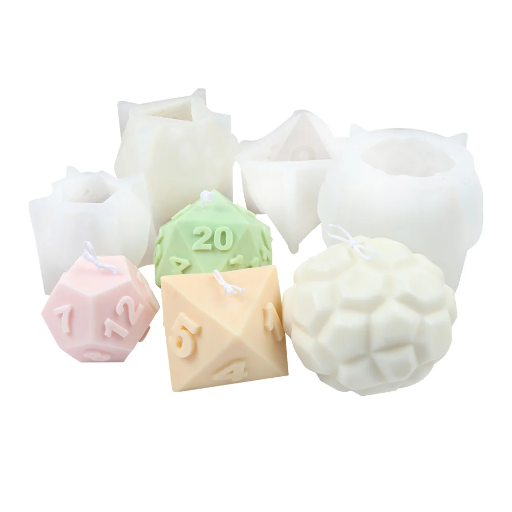 Description Picture 2 of item3D Dice Decoration Candle Mold Silicone Mold for Sphere Scented Candles Soap Mould and Home Decoration Free Shipping