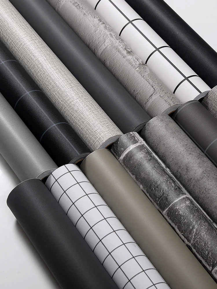 Новые 3 м * 60 см серые льняные водостойкие обои самоклеющиеся одноцветные