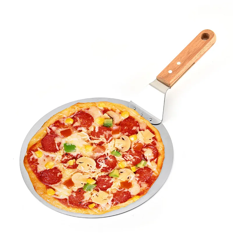 

Pizza Baking Pastry Tools 1 Piece Stainless Steel Anti-scalding Pizzas Spatula Oak Handle Cake Shovel Kitchen Accessories