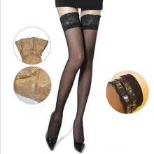 Сексуальные женские высокие чулки с кружевным верхом и силиконовым ремешком, противоскользящие чулки для ночного клуба, женские эротические Нескользящие чулки