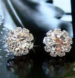 Женские Ювелирные изделия из серебра в летнем стиле блестящие серьги-гвоздики со