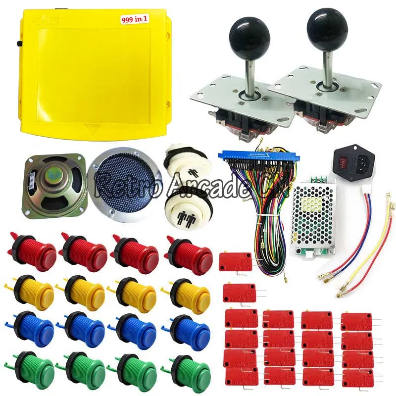 US $103.23 Jamma mame DIY kit Arcade bundle parts american buttonmulti game PCB board Upgraded Version 999 in 1 HD only VGA output