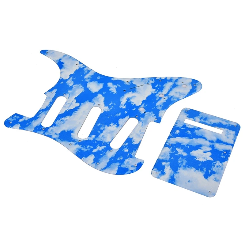 ПВХ Одиночная катушка Pickguard звукосниматели кожух набор для Fender Stratocaster электрогитара Strat(GSSS16) голубое небо и облако шаблон